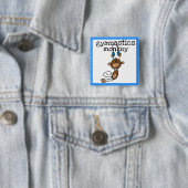 Gymnastics Monkey Vierkante Button 5,1 Cm (In situ)