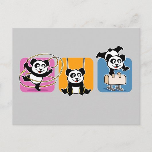 Gymnastics Pandas Briefkaart (Voorkant)