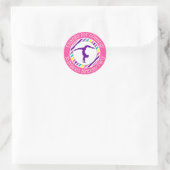 Gymnastics Party Favor Sticker for a Girl (Tas)