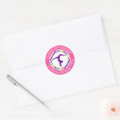 Gymnastics Party Favor Sticker for a Girl (Envelop)