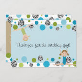 Gymnastics Party Flat Hartelijk dank, Aqua en Groe Bedankkaart (Voorkant / Achterkant)