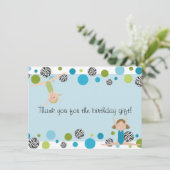 Gymnastics Party Flat Hartelijk dank, Aqua en Groe Bedankkaart (Staand voorkant)