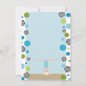 Gymnastics Party Flat Hartelijk dank, Aqua en Groe Bedankkaart (Achterkant)