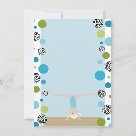 Gymnastics Party Flat Hartelijk dank, Aqua en Groe Bedankkaart (Achterkant)