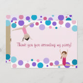Gymnastics Party Flat Hartelijk dank voor Aqua en Bedankkaart (Voorkant / Achterkant)