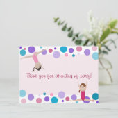 Gymnastics Party Flat Hartelijk dank voor Aqua en Bedankkaart (Staand voorkant)