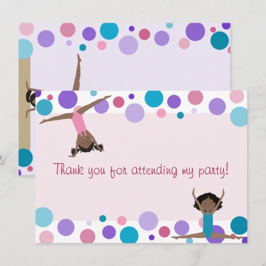 Gymnastics Party Flat Hartelijk dank voor Aqua en Kaart (Voorkant / Achterkant)