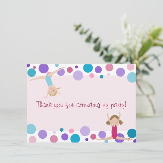 Gymnastics Party Flat Hartelijk dank voor Aqua en  Kaart (Staand voorkant)