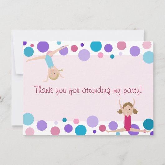 Gymnastics Party Flat Hartelijk dank voor Aqua en  Kaart (Voorkant)