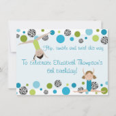 Gymnastics Party Invitation Black, Aqua en Green Kaart (Voorkant)