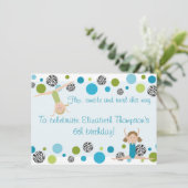 Gymnastics Party Invitation Black, Aqua en Green Kaart (Staand voorkant)