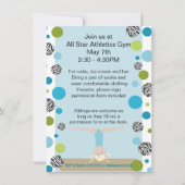 Gymnastics Party Invitation Black, Aqua en Green Kaart (Achterkant)