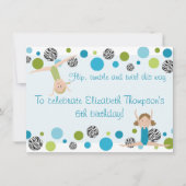 Gymnastics Party Invitation Black, Aqua en Green Kaart (Voorkant)