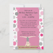 Gymnastics Party Invitation Pink and Grey Kaart (Achterkant)