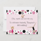 Gymnastics Party Invitation Pink, Grey & Black Kaart (Voorkant)
