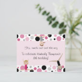 Gymnastics Party Invitation Pink, Grey & Black Kaart (Staand voorkant)