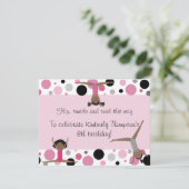 Gymnastics Party Invitation Pink, Grey & Black Kaart (Staand voorkant)