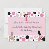 Gymnastics Party Invitation Pink, Grey & Black Kaart (Voorkant)