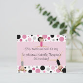 Gymnastics Party Invitation Pink, Grey & Black Kaart (Staand voorkant)