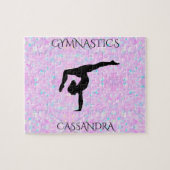 GYMNASTICS pastelpuzzel met gepersonaliseerde naam Legpuzzel (Horizontaal)
