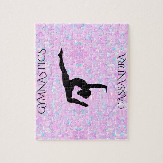 GYMNASTICS pastelpuzzel met gepersonaliseerde naam Legpuzzel (Verticaal)