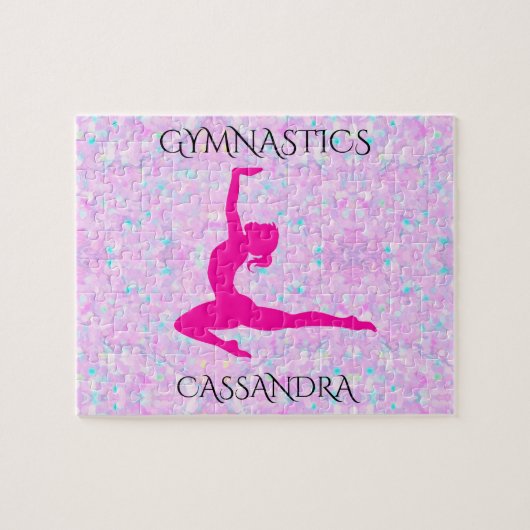 GYMNASTICS pastelpuzzel met gepersonaliseerde naam Legpuzzel (Horizontaal)