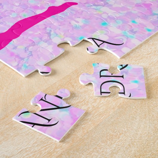 GYMNASTICS pastelpuzzel met gepersonaliseerde naam Legpuzzel (Zijkant)