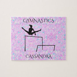 GYMNASTICS pastelpuzzel met gepersonaliseerde naam Legpuzzel