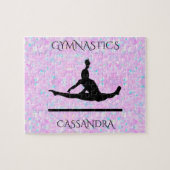 GYMNASTICS pastelpuzzel met gepersonaliseerde naam Legpuzzel (Horizontaal)