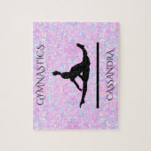 GYMNASTICS pastelpuzzel met gepersonaliseerde naam Legpuzzel (Verticaal)