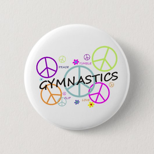 Gymnastics Peace Signs Ronde Button 5,7 Cm (Voorkant)