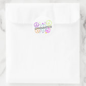 Gymnastics Peace Signs Ronde Sticker (Tas)