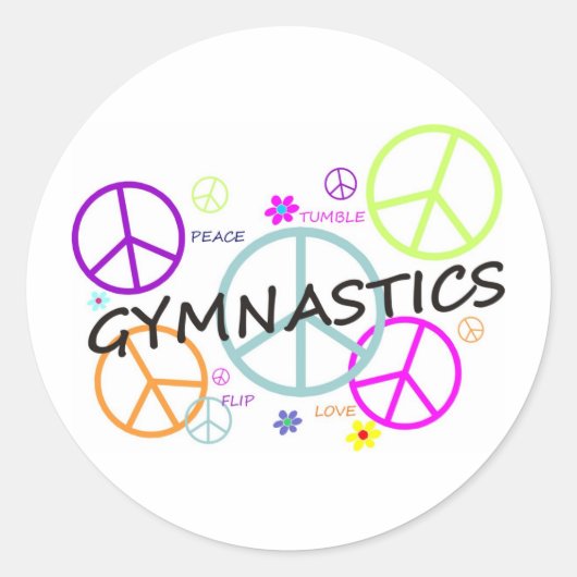 Gymnastics Peace Signs Ronde Sticker (Voorkant)