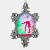 GYMNASTICS PEWTER SNOWFLAKE TREE ORNAMENT. TIN SNEEUWVLOK ORNAMENT (Links)
