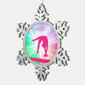 GYMNASTICS PEWTER SNOWFLAKE TREE ORNAMENT. TIN SNEEUWVLOK ORNAMENT (Rechts)