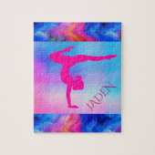 "GYMNASTICS"-puzzel met aangepaste naam. Legpuzzel (Verticaal)