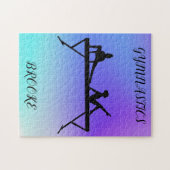 GYMNASTICS PUZZLE met gymnast & douanenaam. Legpuzzel (Horizontaal)