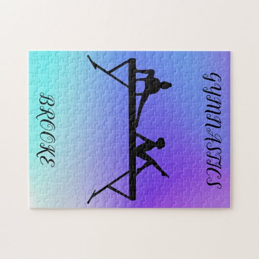 GYMNASTICS PUZZLE met gymnast & douanenaam. Legpuzzel (Horizontaal)