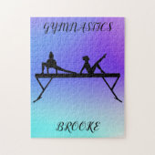 GYMNASTICS PUZZLE met gymnast & douanenaam. Legpuzzel (Verticaal)