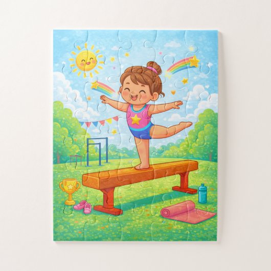 Gymnastics Puzzle | Young Gymnast Balance Beam Legpuzzel (Verticaal)