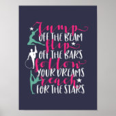 Gymnastics Quote Girl Gymnast Flip off the Bar Poster (Voorkant)