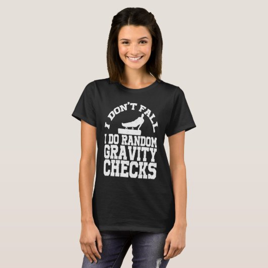 Gymnastics Random Gravity Checks Horse Vaulting T-shirt (Voorkant volledig)