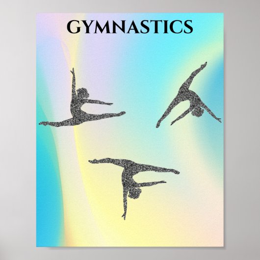 "GYMNASTICS" regenboog Jigzaag Puzzle Poster (Voorkant)
