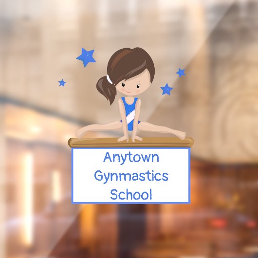 Gymnastics School Class Academy Custom Raamsticker (Vel 2)