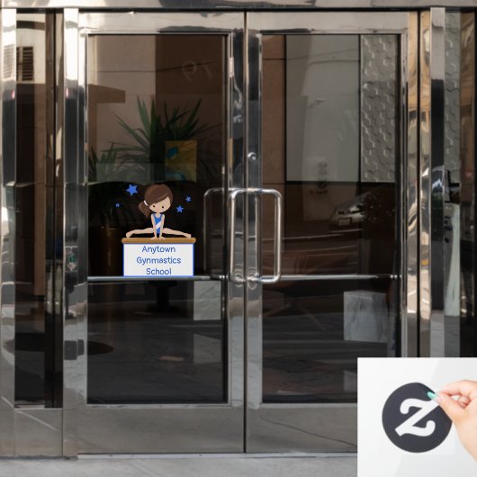 Gymnastics School Class Academy Custom Raamsticker (Kantoordeur)