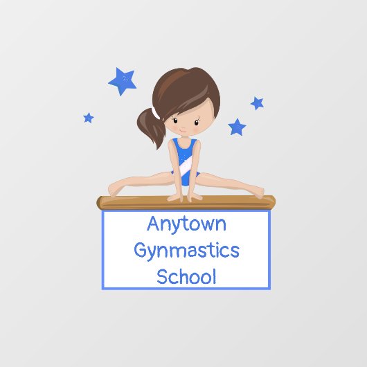 Gymnastics School Class Academy Custom Raamsticker (Vel)