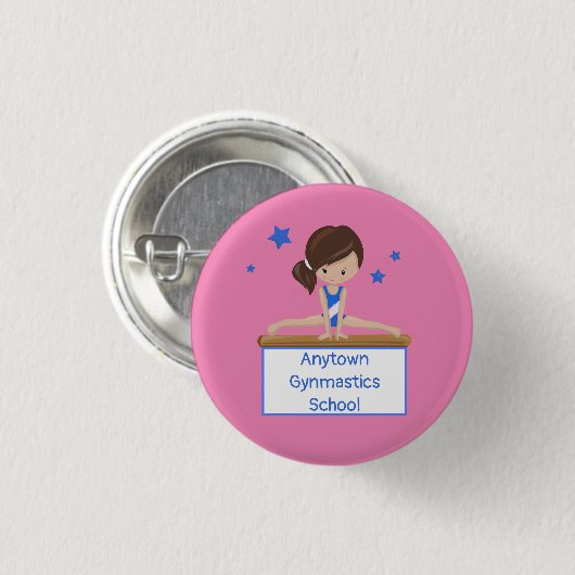 Gymnastics School Class Academy Custom Ronde Button 3,2 Cm (Voorkant /achterkant)