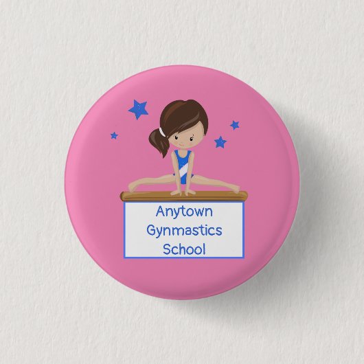 Gymnastics School Class Academy Custom Ronde Button 3,2 Cm (Voorkant)