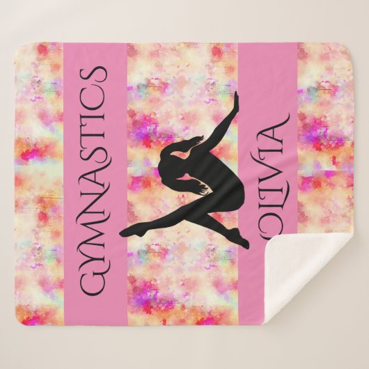 GYMNASTICS SHERPA BLANKET. Persoonlijke naam. Sherpa Deken (Voorkant (horizontaal))