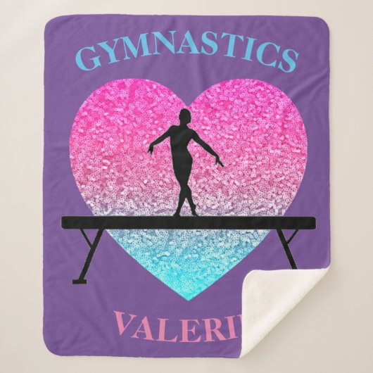 Gymnastics Sherpa Blanket w/ Name of Gymnast Sherpa Deken (Voorkant)